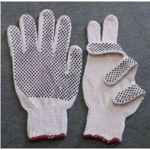   Gloves Large w/ PVC Dot Extra Grip White Machine Knit 