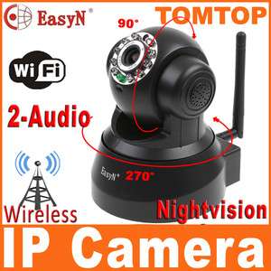 EasyN Wireless WIFI IP Camera IR LED 2 Audio Nightvision Black  