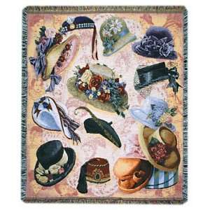  Hat Lovers Hats Off Afghan Throw Tapestry 50 x 60 