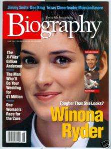 WINONA RYDER Biography Magazine 6/97 GILLIAN ANDERSON  