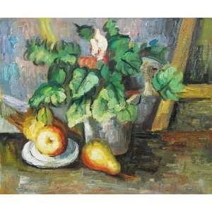 Oil Painting Plate With Fruit and Earthenware Paul Cezanne Hand Pain
