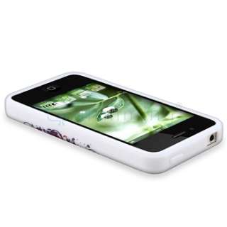 Flower Soft Case+Diamond Guard For Verizon iPhone 4 4S G 4GS S  