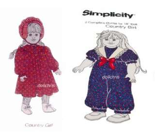 FABRIC PANEL 2 outfits sew for 18 American Girl Dolls Country Girl 