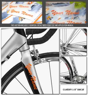 CUSTOM MADE BIKE FRAME STICKERS WITH YOUR NAME DECAL  