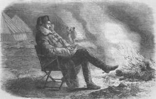 Caption below picture General Prim, in Bivouac, at the Battle of 
