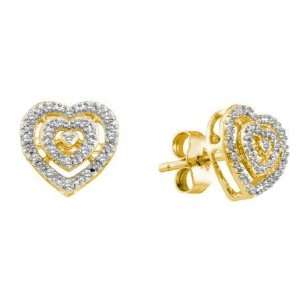  0.10CTW DIAMOND HEART EARRINGS Jewelry