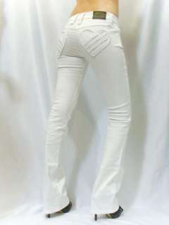 NWT FRANKIE B Jeans Slim Bootcut Heart of Steel White  