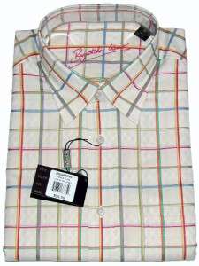   NWT XL 100% Cotton Long Sleeve Mens Dress Shirt Windowpanes  
