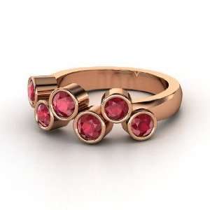  Confetti Ring, 14K Rose Gold Ring with Ruby Jewelry