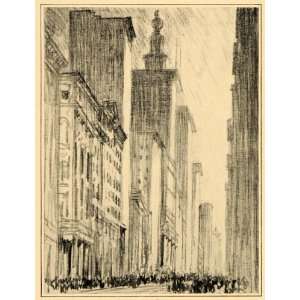  1909 Joseph Pennell Broadway New York City NYC Print 