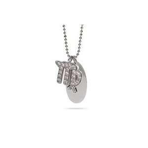   Silver and CZ Engravable Virgo Charm Necklace August 24   September 23