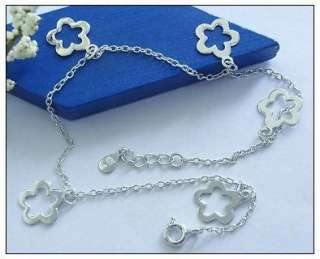 925 STERLING SILVER FLOWER CHARM ANKLET CHAIN 22CM  