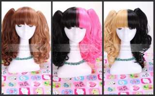 50cm Lolita Long Curly multi color clip on ponytails hair Wig 3 styles 
