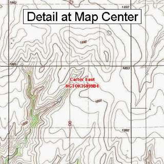   Topographic Quadrangle Map   Carter East, Oklahoma (Folded/Waterproof