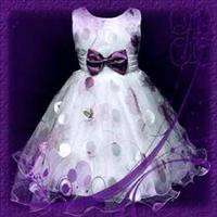 Purple Communion Wedding Party Flowers Girls Dress 4 5T