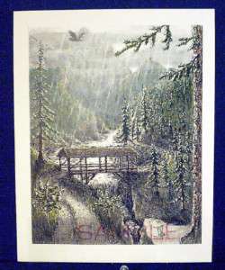 Eagles Point,a signed 8.5x11 pen&Ink colorwash print  