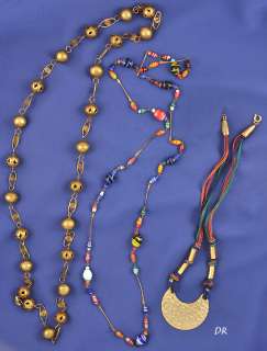 Italian Murano Glass Beaded/Indian Brass Necklaces  