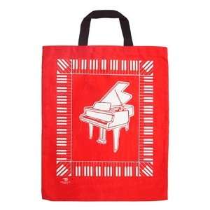  Grand Piano w/ Keyboard Tote 15 x 19 (red) Musical Instruments