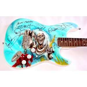   Autographed Signed Killer Airbrush Skull Guitar 