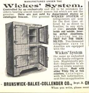 1900 m ad wickes system refrigerator brunswick balke collender 