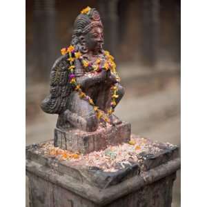 Garuda Statue with Pooja Offerings, Bhaktapur, Kathmandu Valley, Nepal 