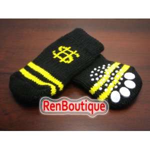   Dog Socks Size Extra Small   Black and Yellow $ Money for small breeds