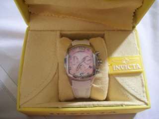 INVICTA LADIES WATCH LUPAH STYLE #6809 PINK FACE, LEATHER BAND 