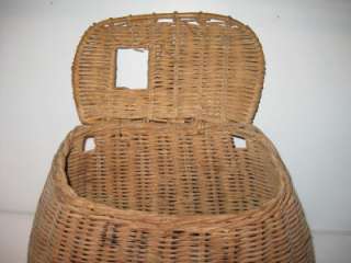 Vintage Wicker Fishing Creel Minnow Bucket Basket Lure  