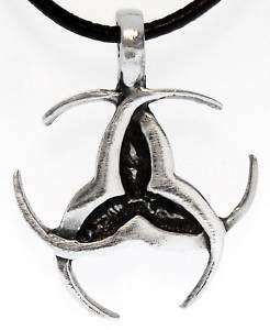 PAGAN WICCAN TRIPLE MOON SILVER Pewter Pendant Leather  