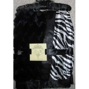  L & K Designs Plush Faux Fur Minky Satin Baby Black Zebra 
