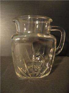FEDERAL GLASS c1950S CLEAR GLASS STAR PITCHER 60 OZ  