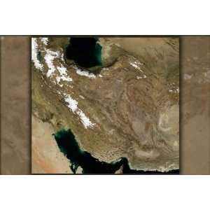  Iran Satellite Map   24x36 Poster 