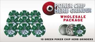 We Sell Wholesale Herb Grinders 10 Green Poker Grinders  