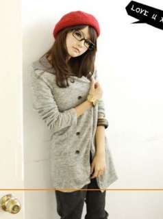 wholesale Lapelled Double breasted Long Sleeve Coat Light Grey