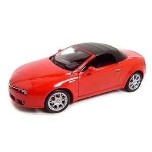   Romeo S Spider Red Soft Top Diecast Model 118 Welly 