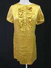 NWOT JASON WU Burgundy Metallic Gold Silk Mini Short Sleeve Dress Sz M 