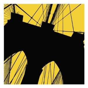  Brooklyn Bridge (yellow) Giclee Poster Print by Erin Clark 