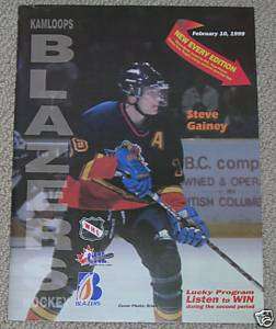 1999 Kelowna Rockets vs Kamloops Blazers WHL Program  