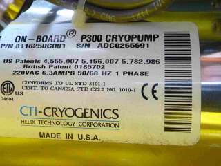 CTI Cryogenics On Board P300 Cryopump 8116250G001  