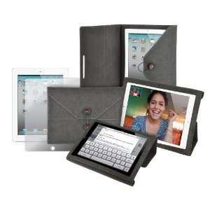  Apple iPad 2 Premium Corduroy Carrying Folder Case (Brown 