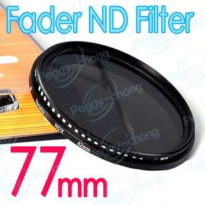 77mm Fader Variable ND Filter Neutral Density ND2 ND4 ND8 ND16 ND32 to 