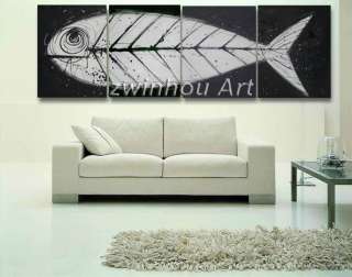   sports transportation oil painting framed fish black and white