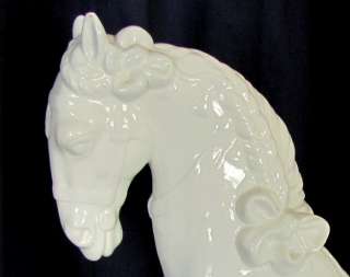 Vintage ITALIAN HORSE Figurine Hollywood Regency Statue Large White 