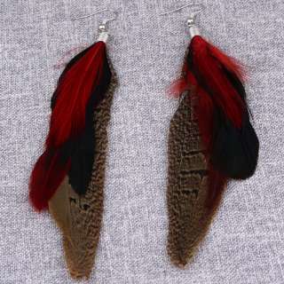 wholesale multicolor leaf feather dangle earring lot 4 pair fit 