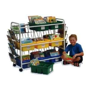   Library Book Browser Cart with Tubs and Display Racks