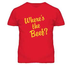Wheres The Beef 80s Retro Restaurant Slogan T Shirt  