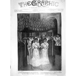   1906 ROYAL WEDDING MADRID BRIDE PROCESSION ALTAR QUEEN
