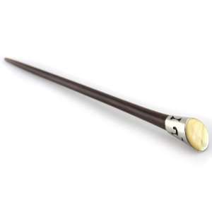   Cap Perforated Metal Wrap With Mother Of Pearl Shell Inlay Hair Stick