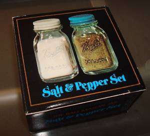 Ball Mason Fruit Jar Salt Pepper Shakers New In Box 70s  