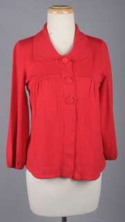 89TH & MADISON Red Babydoll Cardigan Sweater S NWT  